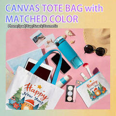 10 Pcs Sublimation Tote Bags Bulk, 5 Sublimation Blanks Canvas Tote Bags & 5 Cos
