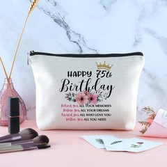 75th Birthday Gifts for Women Zipper Travel Makeup Bag Best 75