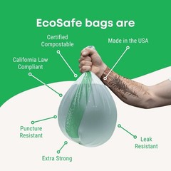4-pack Compostable Food Bags, 350 Roll , Total 1400. 15x20inch White