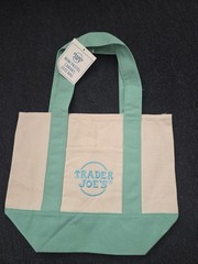 Trader Joe’s Mini Canvas Tote Bags Lot of 4 Pastel Colors New Pink Blue Green…