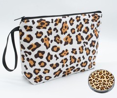 JIEXAGEZOS Personalized leopard print Makeup Bag black-large, Leopard Pattern