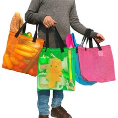 hsmyank 4Pieces Cute Mesh Pool Tote Bags,Mesh Beach Bags With Drawsting For S…