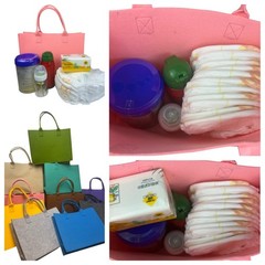 1pc Felt Grocery Tote Bag Large Portable Handbag Reusable Gift Bag For Party …