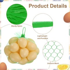 100Pcs Reusable Mesh Bags, 30cm Nylon Storage Bags with Closures, Green
