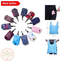 Lightweight Foldable Grocery Bags – 6 Pack Reusable Tote for Travel & Storage
