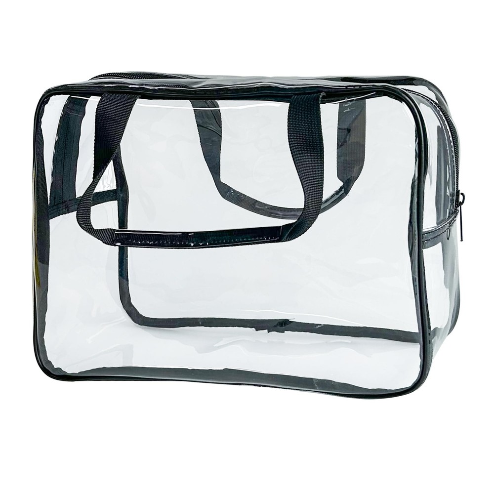 TotePrint PVC Clear Pure Color 11.81*8.27*5.12inch, Clear+Black Handle