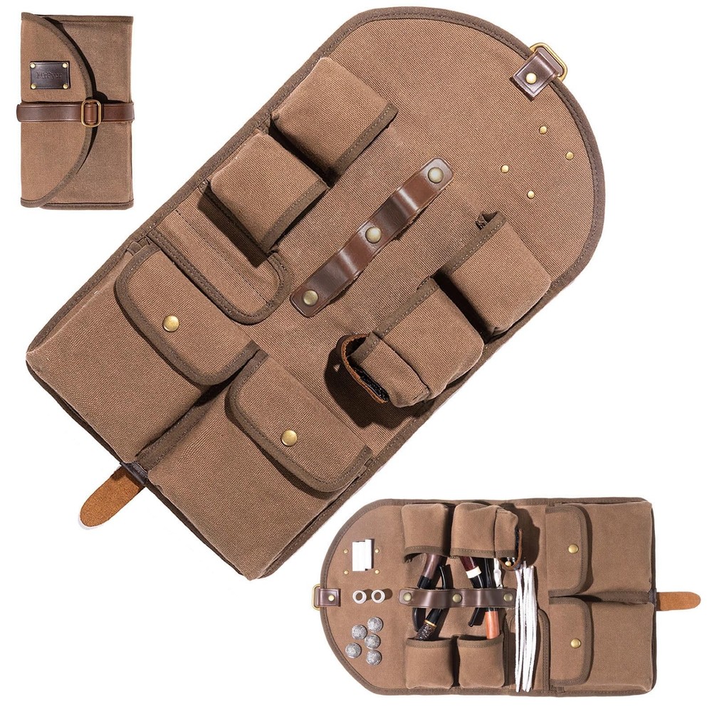 MrPyer Waxed Canvas 16.34″ x 9.65″ (unfolded), x 6.06″ (folded), Brown