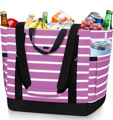 HUANLANG Soft Cooler Bag Insulated for Travel Large Grocery Bags with Zippered