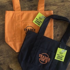 Trader Joe’s *2025 Halloween* Mini Black/Orange Reusable Canvas Tote Bag