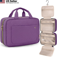 BAGSMART Toiletry Bag Travel with Hanging Hook, Medium, Purple