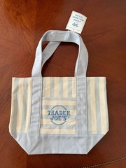 Trader Joes Mini Tote Bag Canvas Striped Set Of 4 Limited Edition Summer 2026