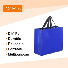 12Pcs Reusable Gift Bags with Handles 10.6 x 13 Inch Dark Blue