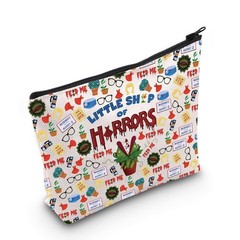 WCGXKO Horror Lover Gift Scary Movie Little Shop Makeup Bag Beige