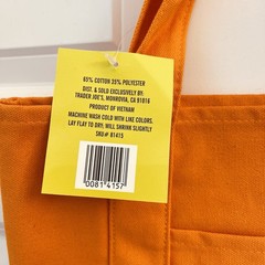 Trader Joe’s ORANGE Mini Canvas Tote Lunch Bag HALLOWEEN Treat Bag STICKERS! NWT