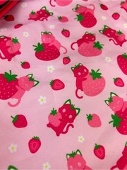 Tee Turtle Strawberry Cat Reusable Tote Shopping Bag with Plush Shoulder Toy
