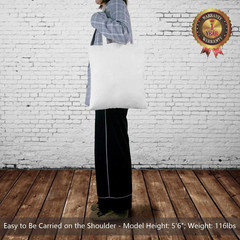 5-Pack Economical 16″x15″ White Cotton Tote Bag, Lightweight Medium Reusable Gro