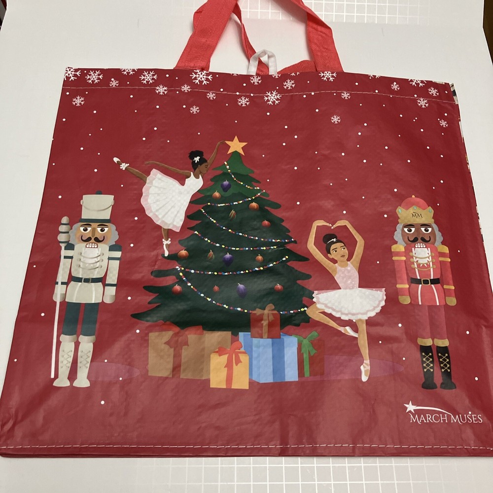 Tesco March Muses Christmas Tote Bag Ballerina Black Nutcracker Red Holiday 2024