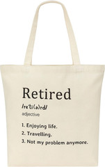 Retirement Tote Bag for Women – Canvas Shoulder Bag with Pocket, Funny Gift