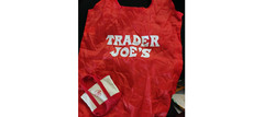 NWT 2025 Trader Joe’s Canvas Micro Tote 2 in 1 Reusable Grocery Bag in Red