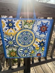 LARGE Shopping Tote Bag COLORFUL CIRCLES 😎 Reusable Eco Friendly