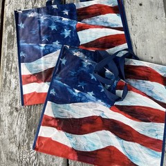 NEW Lot 2 XL TJX USA 🇺🇸 FLAG Patriotic Shopping Gift Bags