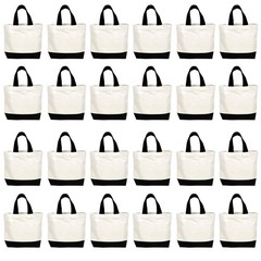 24 Pack Large Canvas Tote Bags Bulk with Handles 24 Colors 18.5 x 15 Inch Mon…