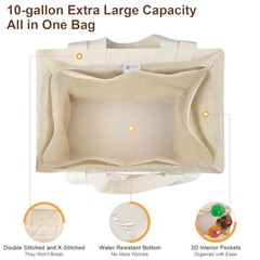Large Reusable Canvas Grocery Bags (3 Pack) – Heavy Duty, Washable, Dual Handles