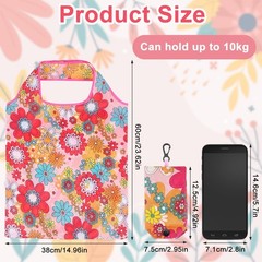Reusable Floral Grocery Bags Foldable Washable EcoFriendly Tote 12 PCS