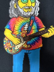 Pixelated Jerry Garcia Canvas Tote Bag 16” x 13” With 13” Handle Drop READ DESCR