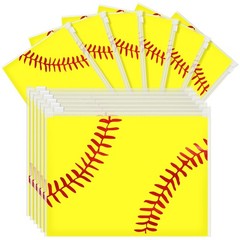 Gersoniel 50 Pcs Baseball Softball Gifts Cosmetic Makeup Bag Bulk Yellow