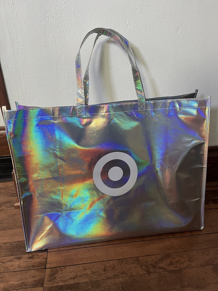 Target 2025 Black Friday Swag Bag Reflective Holographic Tote Bag Empty Bag Only