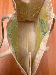 NWT Trader Joe’s Reusable Jute Burlap Tote Bag Lemon & Lime Citrus Eco Friendly