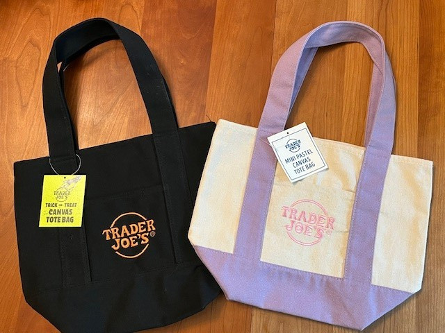 TRADER JOE’S Mini Canvas Tote Bags for Easter and Halloween