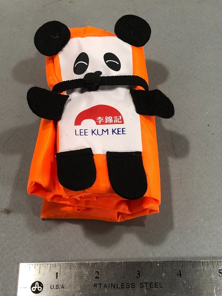 5x Lee Kum Kee Panda Eco-Friendly Reusable Nylon Grocery, Shopping, Tote Bags