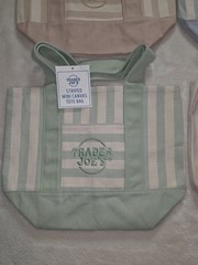 Trader Joe’s Striped Mini Canvas Tote Bags – Set of 4 (All 4 Colors) NWT
