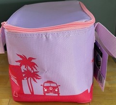 Trader Joes mini insulated purple bag with pink zipper