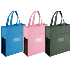 Kids Tote Bag 3 PCS Zipper Handles Activity School Daycare Blue Pink Gray