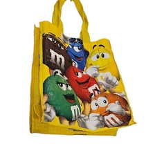 M&M’s World Foldable Reusable Shopping Bag Yellow Multicolor Recycled Plastic