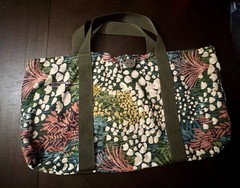 Floral Roll Up Reusable Tote Bag Packable Market Grocery Shopping Travel Bag