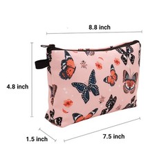 Aiphamy Cute Travel Makeup Bag Cosmetic 4.8″ x 7.5″ x 1.5″ inches, Butterfly