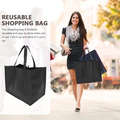 3PCS Non Woven Shopping Bags – Large Blank Fabric Tote – Reusable Grocery Bag,