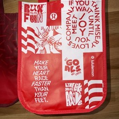 3 Different Lululemon Small Reusable Shopping Gym Lunch Gift Bag Red White Gray