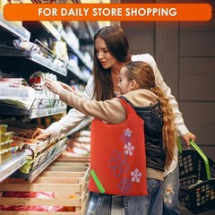 5 PCs Fruit Micro Tote Bag – Reusable Grocery Bags Foldable with 15″x15″ Capa…