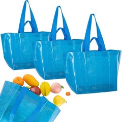 Collapsible Reusable Grocery Bags Heavy-Duty Shopping Tote Box Reinforced Handle