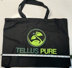 TellusPure Large Black Canvas Reusable Grocery Shopping Bag Beach Tote Durable