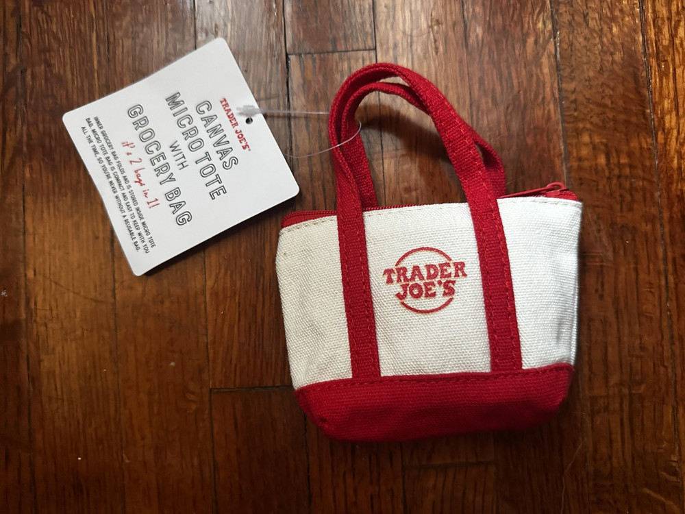 NWT Trader Joe’s Micro Mini Tote Bag~2-in-1~Includes Grocery Bag RED