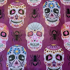 New TJX 💀 Shopping Gift Bag Reusable Big Tote Skulls ❤️Spiders w hearts 💕 Pink