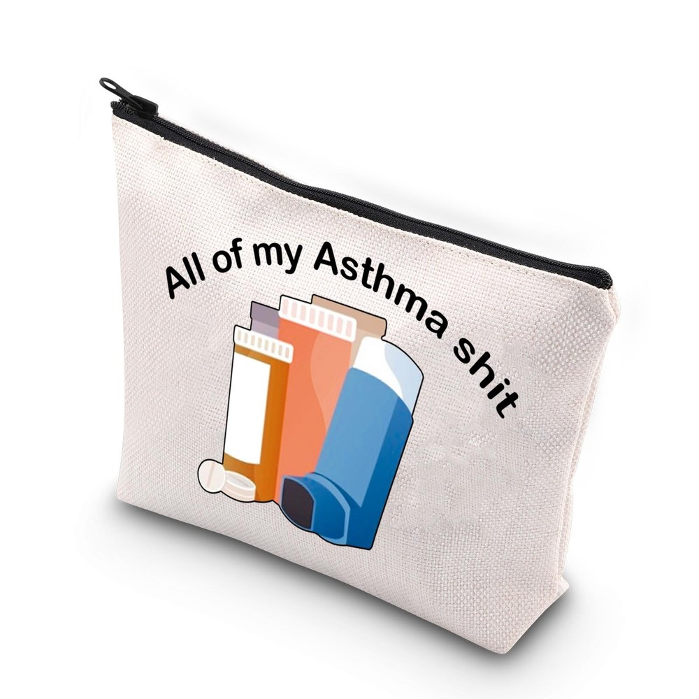 VAMSII Asthma Fighter Gift 9.25 x 6.69 inches, Inhaler Zipper Bag