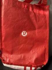 Lululemon Foldable Red White Recycled Modern Reusable Shopping Bag