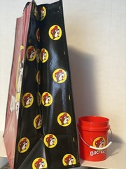 Buc-ee’s Classic Red Tote Bag + Mini Red Beaver Bucket Bundle 16x12x6 Reusable